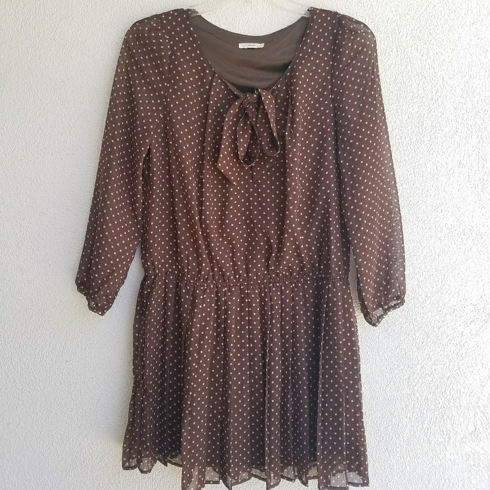 Polka dot brown dress